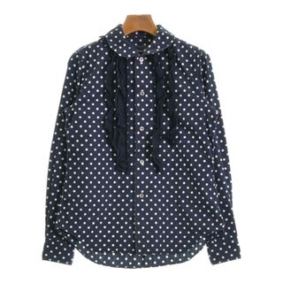 コムデギャルソン(COMME des GARCONS)のCOMME des GARCONS ブラウス XS 紺x白(ドット) 【古着】【中古】(シャツ/ブラウス(長袖/七分))