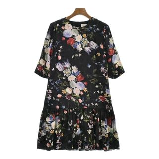 アーデム(Erdem)のErdem アーデム ワンピース M 黒x白x赤等(花柄) 【古着】【中古】(ひざ丈ワンピース)