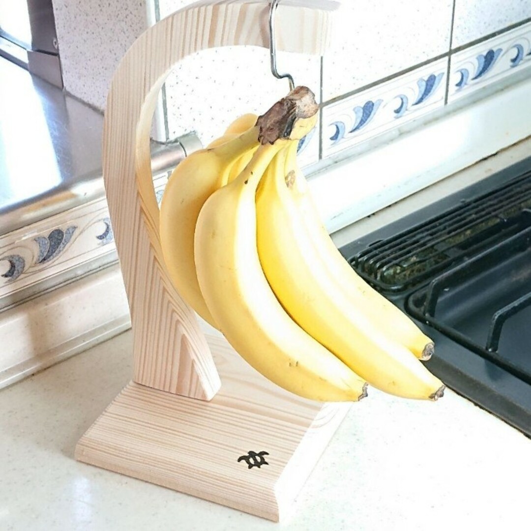 ② キッチン楽しく とても可愛い 便利なバナナ長持ちスタンド 金具分離型 組立式 ハンドメイドの生活雑貨(キッチン小物)の商品写真