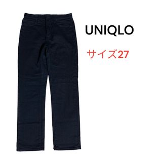 ユニクロ(UNIQLO)の【UNIQLO JEANS】ユニクロジーンズ　ブラックデニム　ジーパン　27(デニム/ジーンズ)