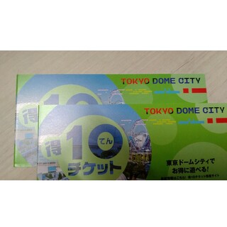 東京ドームシティ 2冊（20ポイント）得10チケット(遊園地/テーマパーク)