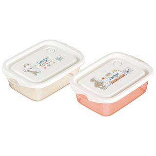 【数量限定】スケーター (skater) シール容器 500ml 2P おさるの(弁当用品)