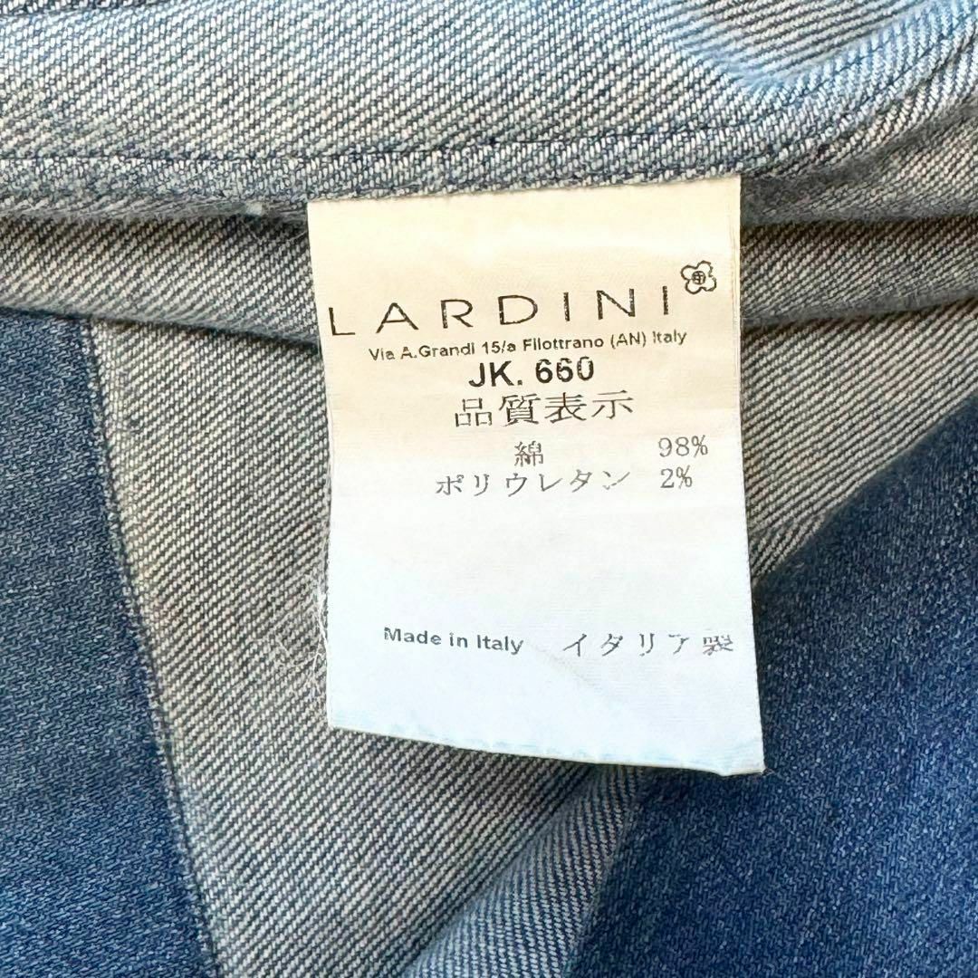 LARDINI(ラルディーニ)のLARDINI デニムジャケット テーラード ブートニエール ブルー 青 S メンズのジャケット/アウター(テーラードジャケット)の商品写真