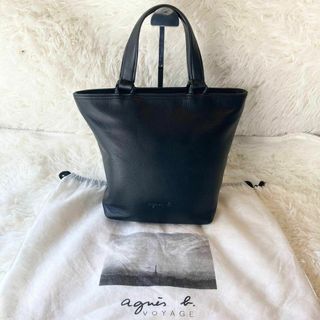 アニエスベー(agnes b.)の【美品】アニエスベー オールレザー トートバッグ ハンドバッグ ブラック 黒(トートバッグ)