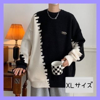 【早い者勝ち】男女兼用　XL　ブラック　ストリート　セーター　韓国ファッション(ニット/セーター)