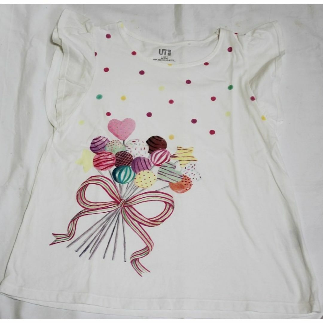 UNIQLO(ユニクロ)のユニクロ女児Tシャツ(140) キッズ/ベビー/マタニティのキッズ服女の子用(90cm~)(Tシャツ/カットソー)の商品写真