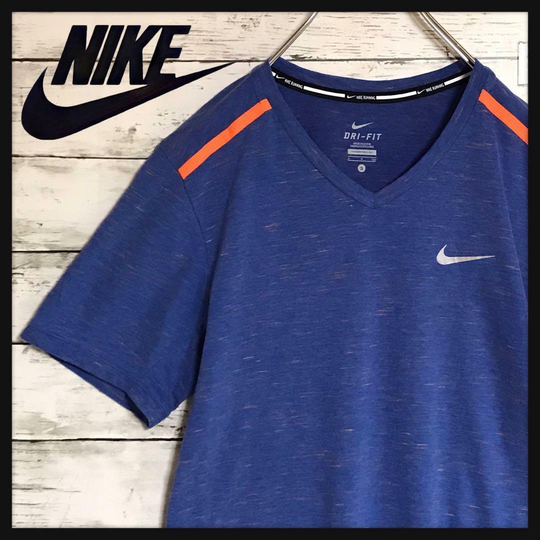 NIKE(ナイキ)の【ドライフィット】ナイキ　プリントロゴ入りランニングTシャツ　ＶネックA520 メンズのトップス(Tシャツ/カットソー(半袖/袖なし))の商品写真