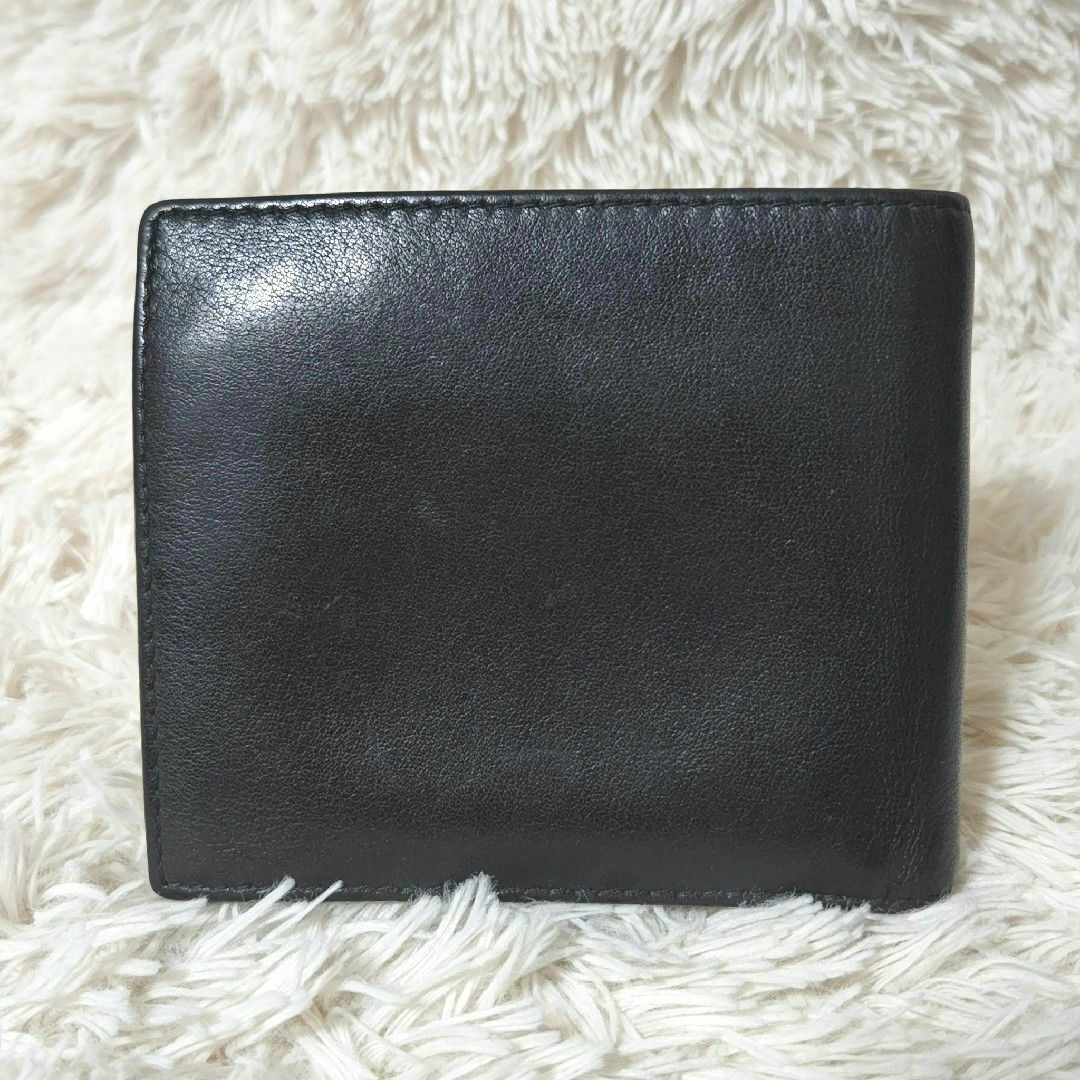 美品 PRADA プラダ レザー 三角プレートロゴ 二つ折り 財布 ブラック 美品 PRADA プラダ レザー 三角プレートロゴ 二つ折り 財布 ブラック