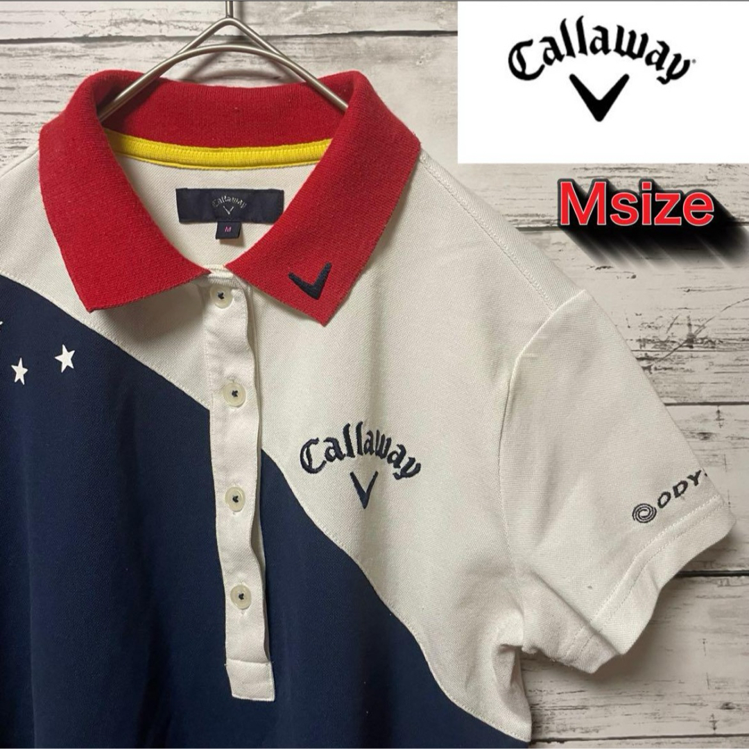 Callaway(キャロウェイ)の【大人気】Callaway ゴルフシャツ アメリカ国旗調　キャロウェイMsize レディースのトップス(ポロシャツ)の商品写真