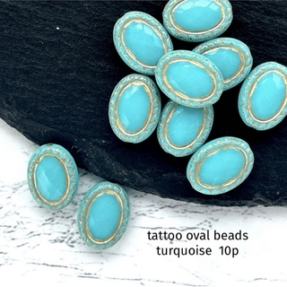 tattoo oval beads  turquoise(各種パーツ)