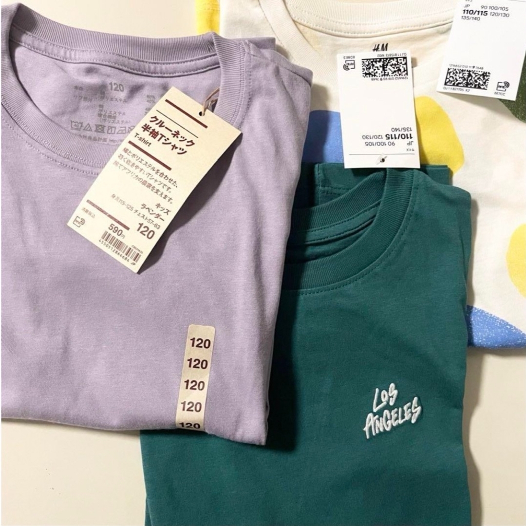 MUJI (無印良品)(ムジルシリョウヒン)の無印良品 H&M Tシャツ 120サイズ セット キッズ/ベビー/マタニティのキッズ服男の子用(90cm~)(Tシャツ/カットソー)の商品写真