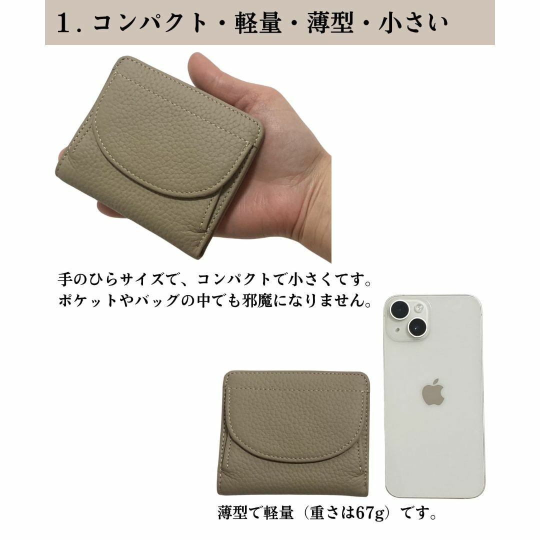 【色: ピンク】[グリーンパキラ] 財布 レディース 二つ折り ミニ財布 本革  レディースのバッグ(その他)の商品写真