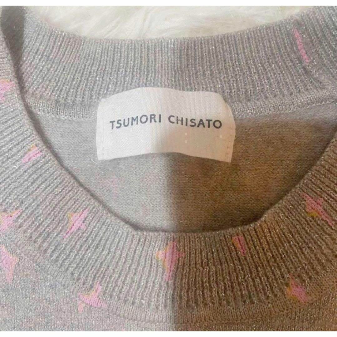 TSUMORI CHISATO(ツモリチサト)のTSUMORI CHISATO  ツモリチサト　レディース　ニットワンピ　ラメ レディースのワンピース(ひざ丈ワンピース)の商品写真