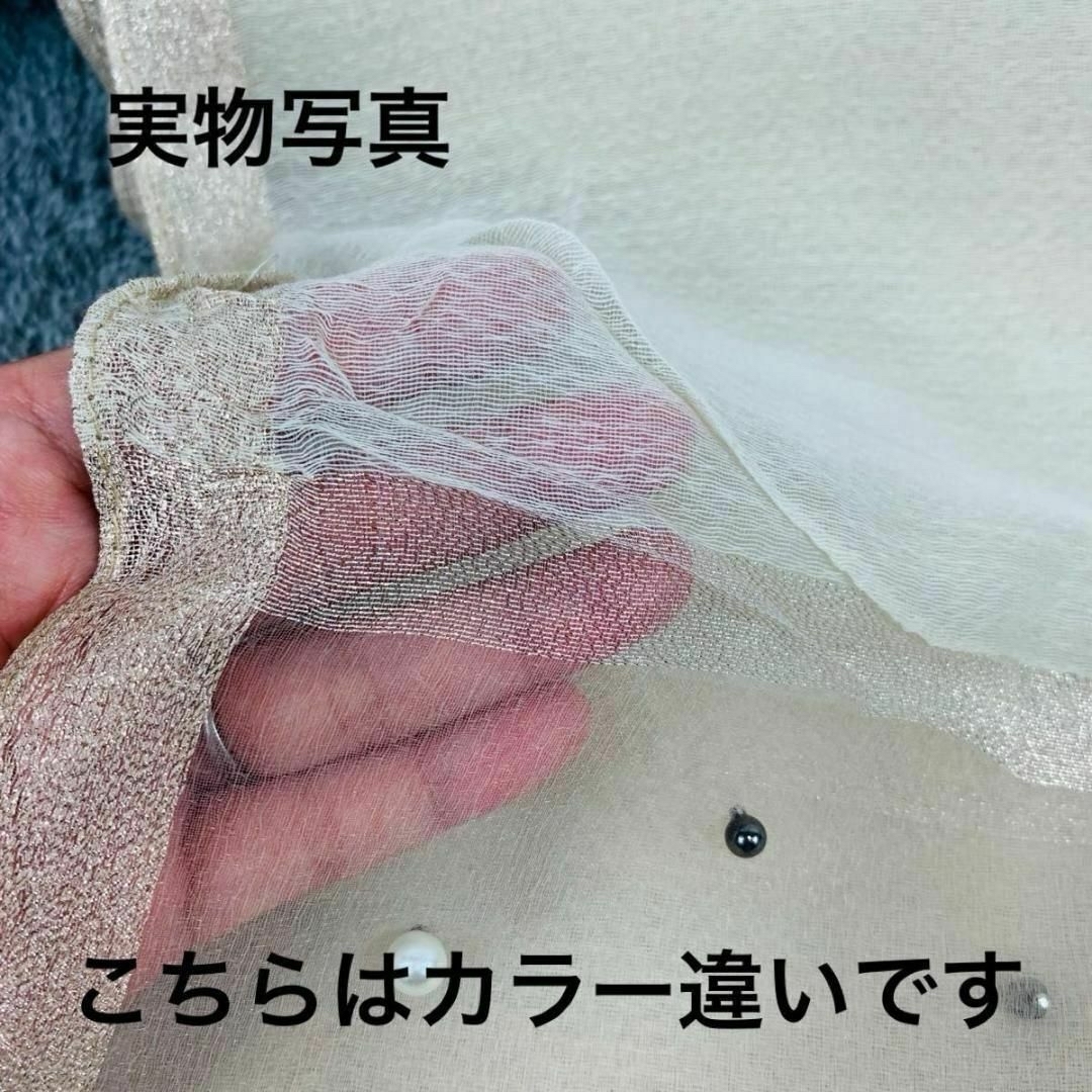 パール シースルー ストール 母の日 結婚式 パーティー 大判 きれいめ 華やか レディースのファッション小物(マフラー/ショール)の商品写真