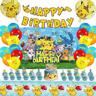 ポケモン バースデーバルーン クロス付き 誕生日 お祝い パーティー 装飾(その他)