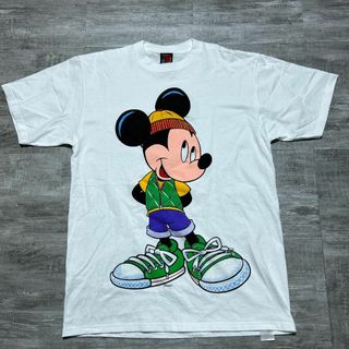 ディズニー(Disney)のUSA製 コットン ディズニー 両面グラフィックTシャツ ミッキーマウス L(Tシャツ/カットソー(半袖/袖なし))