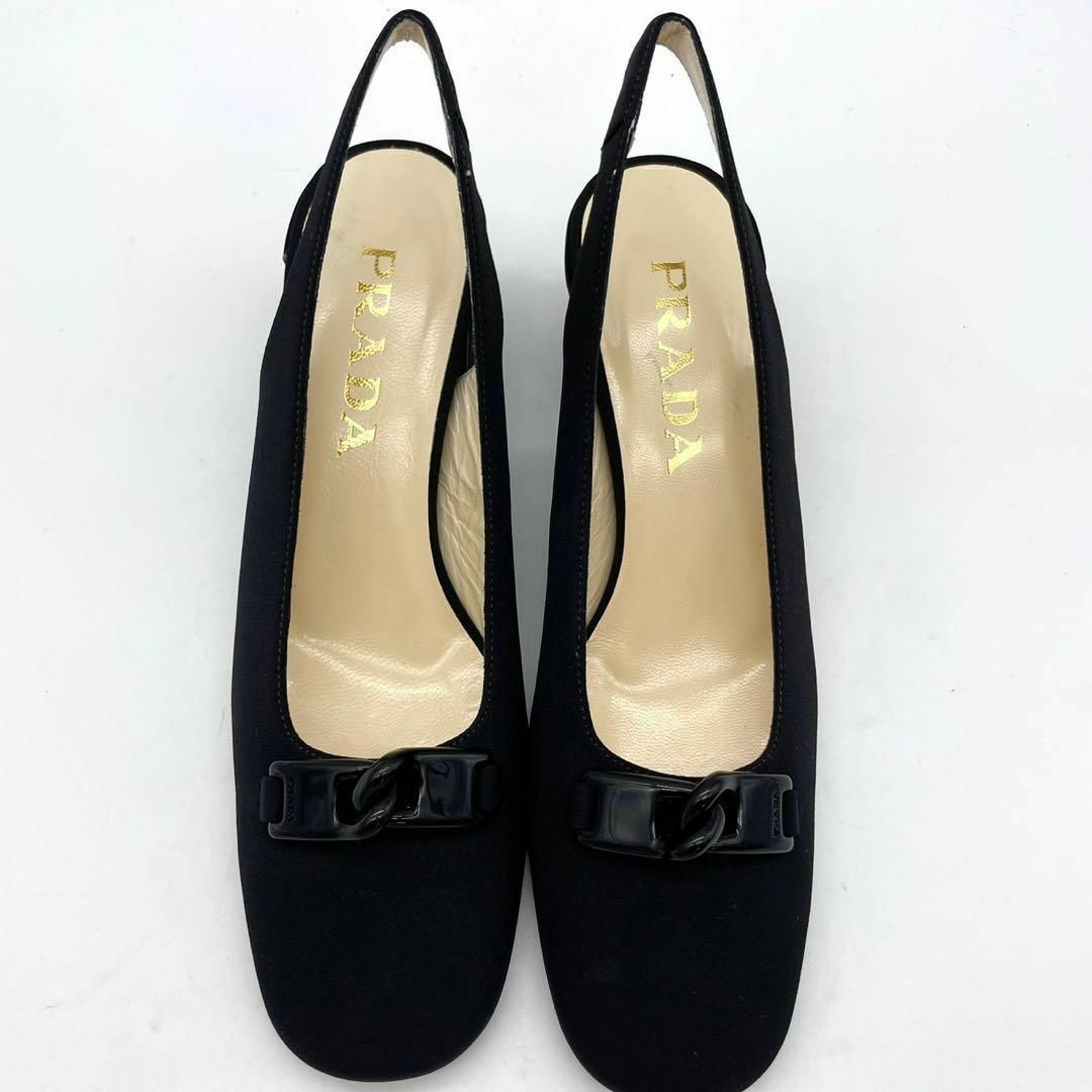 PRADA(プラダ)の★新品 PRADA プラダ パンプス ナイロン チェーン チャンキーヒール 36 レディースの靴/シューズ(ハイヒール/パンプス)の商品写真