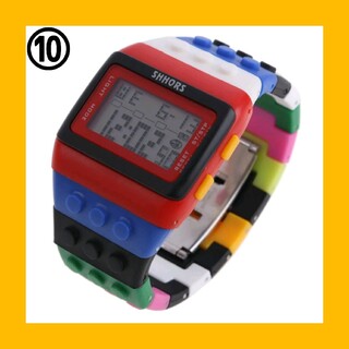 ✨ 腕時計No.10 デジタル ブロック メンズ レディース 子供 カラフル(腕時計(デジタル))