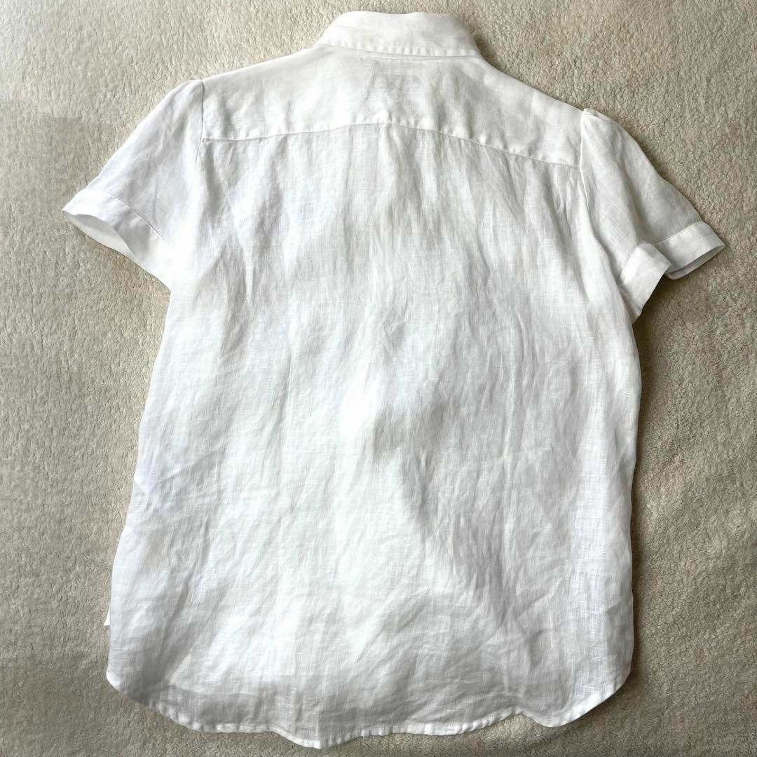 美品 ポロラルフローレン 麻リネン100% 半袖 シャツ 白ホワイト 美品 ポロラルフローレン 麻リネン100% 半袖 シャツ 白ホワイト