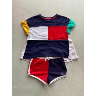 トミーヒルフィガー(TOMMY HILFIGER)のTOMMY HILFIGER ガールズ セットアップ ネイビー系 (y181)(Tシャツ/カットソー)