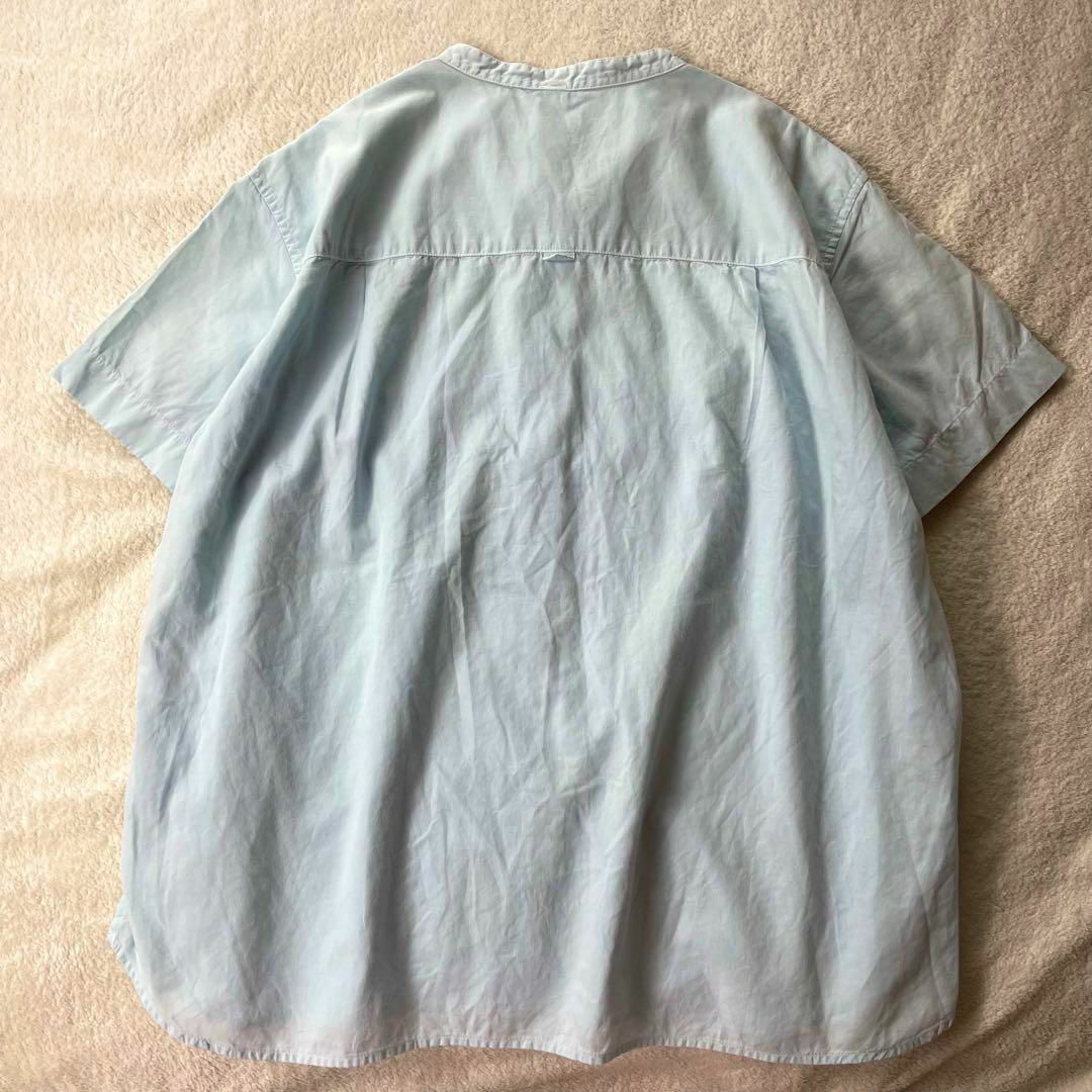 MARGARET HOWELL(マーガレットハウエル)のマーガレットハウエル バンドカラー シャツ ブラウス 麻 リネン混 半袖 レディースのトップス(シャツ/ブラウス(半袖/袖なし))の商品写真