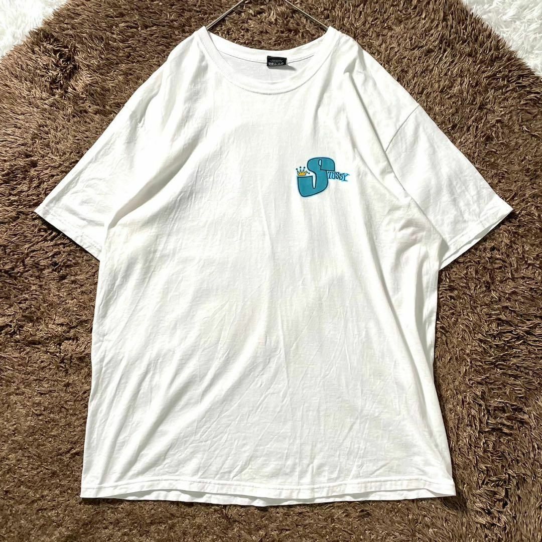 STUSSY(ステューシー)の★美品 STUSSY ステューシー Tシャツ 折れクラウン メキシコ製 白 XL メンズのトップス(Tシャツ/カットソー(半袖/袖なし))の商品写真