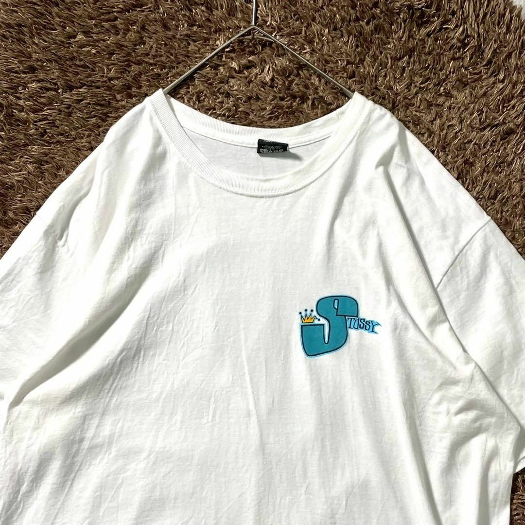 STUSSY(ステューシー)の★美品 STUSSY ステューシー Tシャツ 折れクラウン メキシコ製 白 XL メンズのトップス(Tシャツ/カットソー(半袖/袖なし))の商品写真