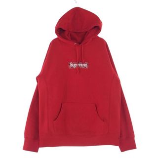 シュプリーム(Supreme)のSupreme シュプリーム パーカー 19AW Bandana Box Logo Hooded Sweatshirt バンダナ ボックスロゴ パーカー フーディー ペイズリー柄 レッド系 M【中古】(パーカー)