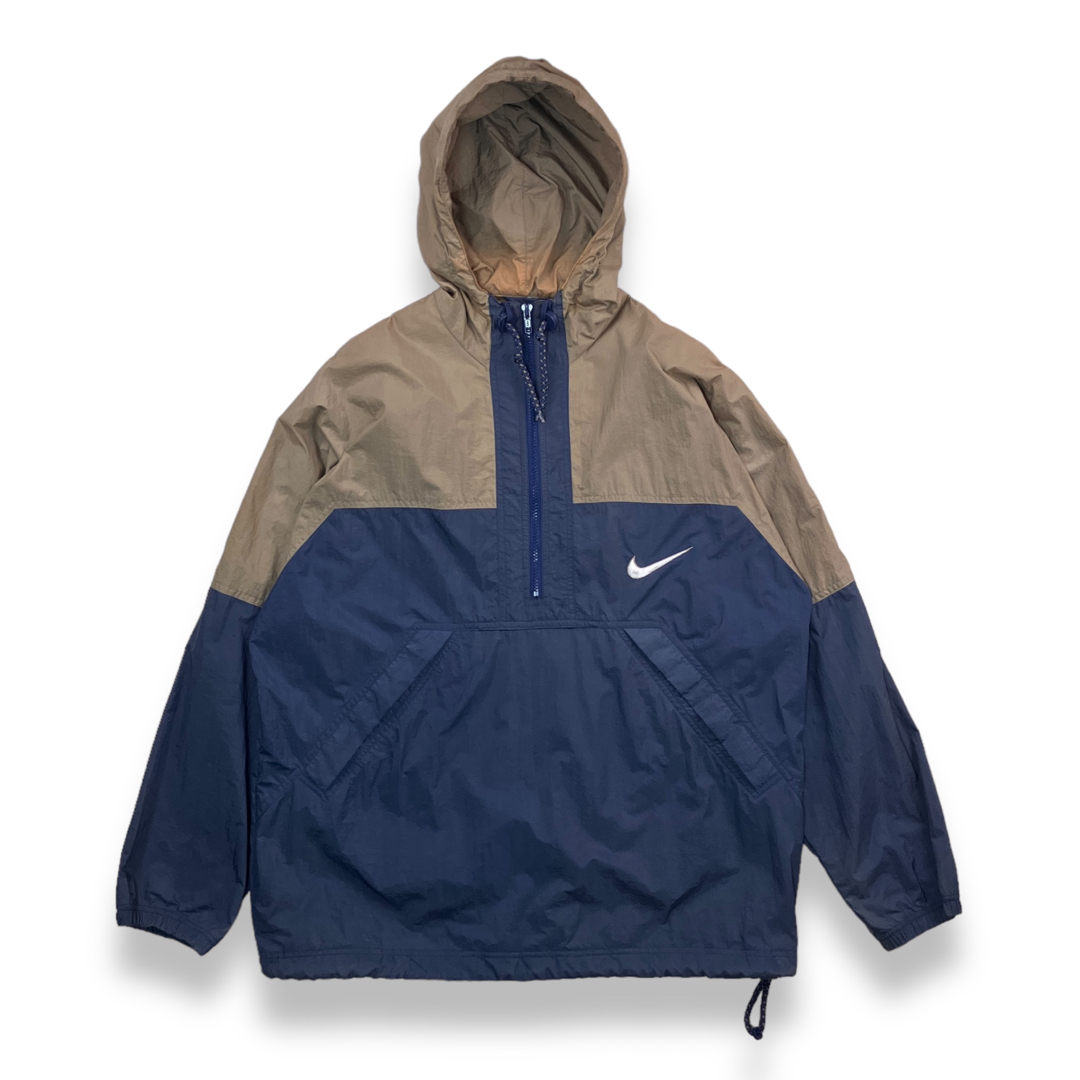 NIKE(ナイキ)の90s NIKE ナイキ 白タグ ツートンハーフジップナイロンアノラックパーカー メンズのジャケット/アウター(マウンテンパーカー)の商品写真