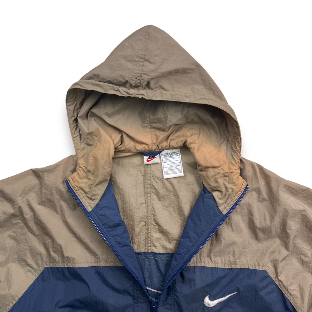 NIKE - 90s NIKE ナイキ 白タグ ツートンハーフジップナイロン NIKE - 90s NIKE ナイキ 白タグ ツートンハーフジップナイロン