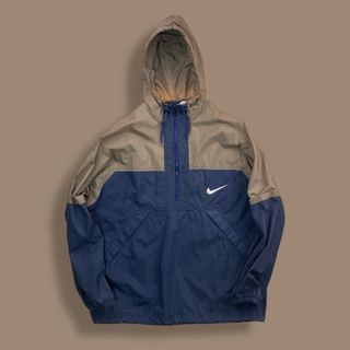 ナイキ(NIKE)の90s NIKE ナイキ 白タグ ツートンハーフジップナイロンアノラックパーカー(マウンテンパーカー)