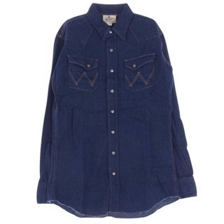 ラングラー(Wrangler)のWrangler ラングラー 長袖シャツ M5027-29 27MW BLUE BELL ブルーベル ヴィンテージ 復刻 デニム ウェスタン 長袖 シャツ インディゴブルー系【新古品】【未使用】【中古】(シャツ)