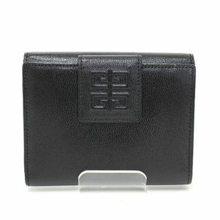 ジバンシィ(GIVENCHY)のジバンシィ GIVENCHY 4G Wホック二つ折り財布 ブラック 牛革 4Gエンブレム 日本製 未使用品(財布)