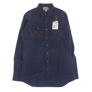 ラングラー(Wrangler)のWrangler ラングラー 長袖シャツ M5027-00 27MW BLUE BELL ブルーベル ヴィンテージ 復刻 デニム ウェスタン 長袖 シャツ リジット インディゴブルー系 M【新古品】【未使用】【中古】(シャツ)