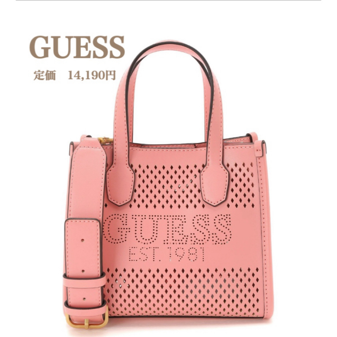 GUESS(ゲス)の新品【GUESS】ゲス　KATEY ミニトート　ショルダーバッグ　ピンク レディースのバッグ(トートバッグ)の商品写真