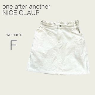 NICE CLAUP - 【ナイスクラップ】台形スカート コーデュロイ 白 ウエストゴム 綿100【F】