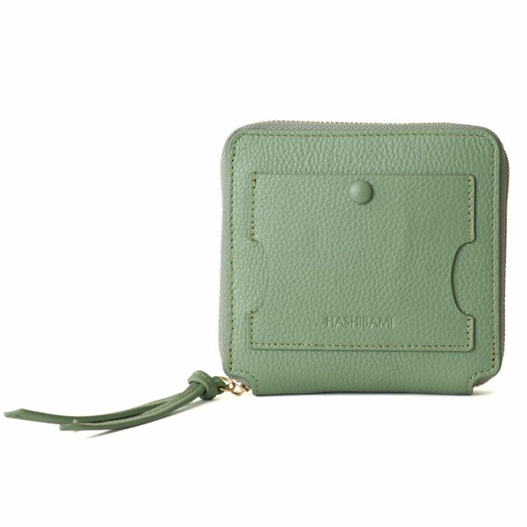 【色: レトログリーン】[ハシバミ] 二つ折り財布 サンドグラス ハーフウォレッ レディースのバッグ(その他)の商品写真