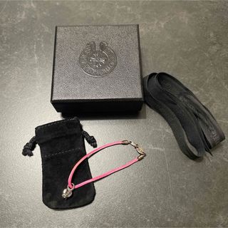 クロムハーツ(Chrome Hearts)のCHROME HEARTS/クロムハーツ◆KZハートブレスレット◆シルク/ピンク(ブレスレット)