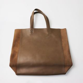 マーガレットハウエル(MARGARET HOWELL)のマーガレットハウエル MARGARET HOWELL スムースレザー切替え トートバッグ /カーキベージュ TOTEBAG 本革 大容量【2400013815291】(トートバッグ)