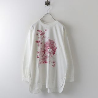 スカラー(ScoLar)の新品 未使用 スカラー ScoLar 133639 スカラーちゃん メルヘン プリント ロングスリーブ Tシャツ M/ホワイト トップス【2400013846653】(Tシャツ(長袖/七分))