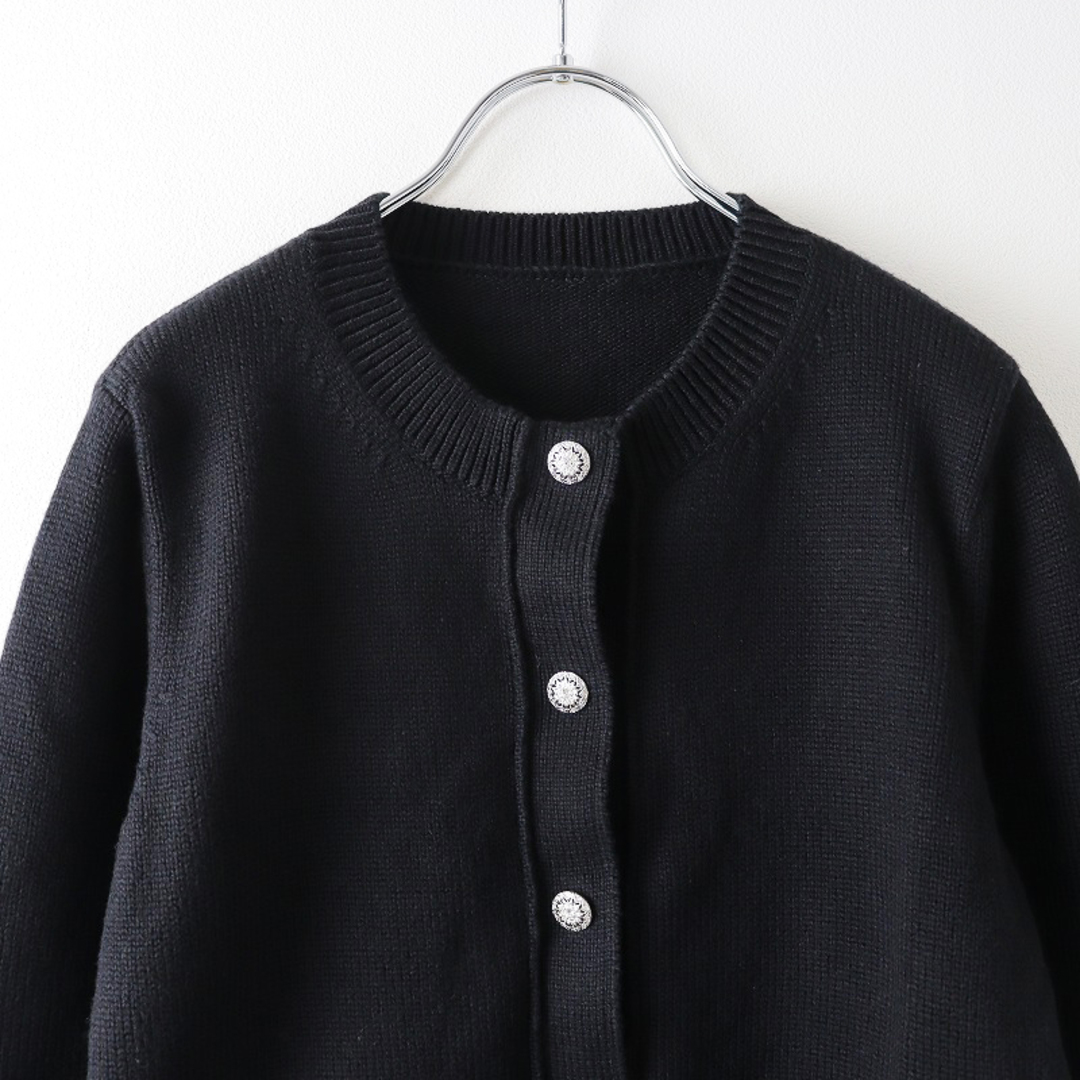 FOXEY(フォクシー)の22AW 美品 フォクシー FOXEY 43401 KNIT CARDIGAN "ETOILE BRILLANTE" ニットカーディガン 38/ブラック【2400013849722】 レディースのトップス(カーディガン)の商品写真