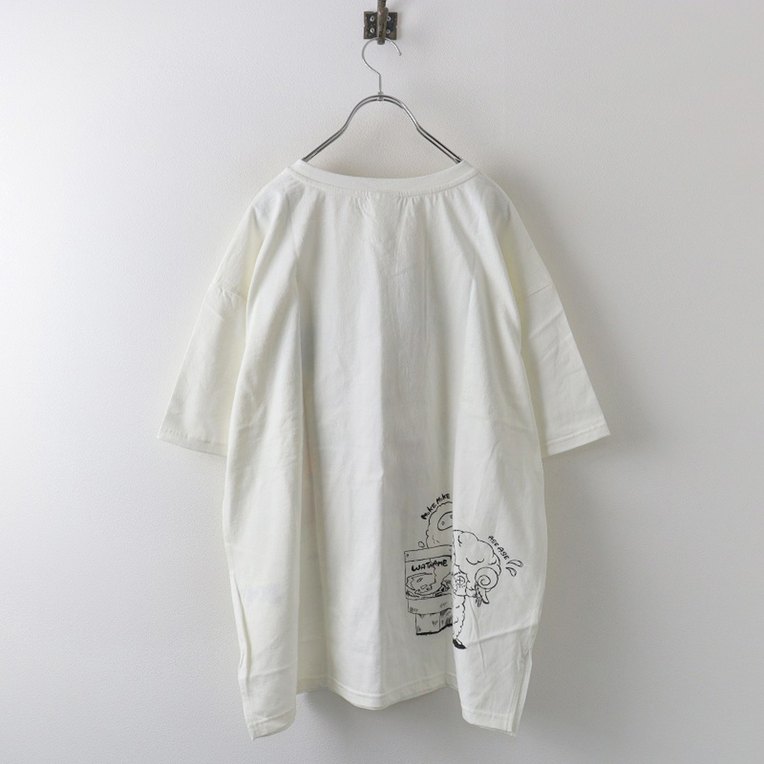 ScoLar(スカラー)の新品 未使用 スカラー ScoLar 122695 もこもこひつじ柄Tシャツ M/オフホワイト トップス TEE カットソー【2400013846646】 レディースのトップス(Tシャツ(半袖/袖なし))の商品写真