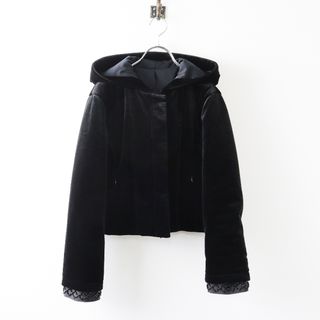 フォクシー(FOXEY)の22年 定価13万 美品 フォクシー FOXEY 43162 JACKET ALBERTINA VELOUR NOIR ベロアジャケット 38/ブラック【2400013849753】(カーディガン)