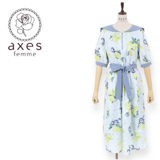 アクシーズ　ファム axes femme レモン×タイル柄セーラーＯＰ　新品