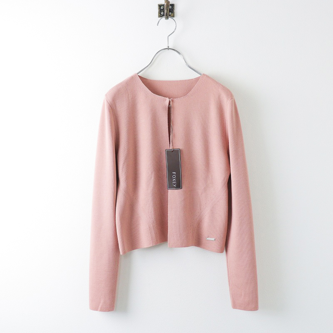 FOXEY(フォクシー)の22年 定価13万 美品 フォクシー FOXEY 43199 Zadie Twin Knit ゼイディーツインニット カーディガン 38/ピンク【2400013849739】 レディースのトップス(カーディガン)の商品写真