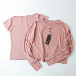 フォクシー(FOXEY)の22年 定価13万 美品 フォクシー FOXEY 43199 Zadie Twin Knit ゼイディーツインニット カーディガン 38/ピンク【2400013849739】(カーディガン)