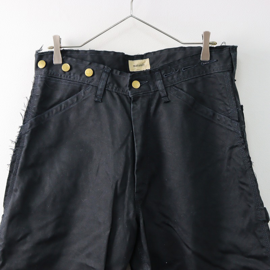 Lee(リー)の2022AW maturely 別注 LEE リー Frayed Seam Satin Painter Pants ペインターパンツ S/ブラック 黒 ワイド フレア【2400013815031】 レディースのパンツ(カジュアルパンツ)の商品写真