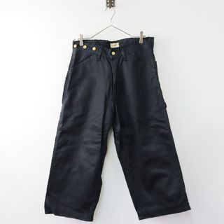 リー(Lee)の2022AW maturely 別注 LEE リー Frayed Seam Satin Painter Pants ペインターパンツ S/ブラック 黒 ワイド フレア【2400013815031】(カジュアルパンツ)