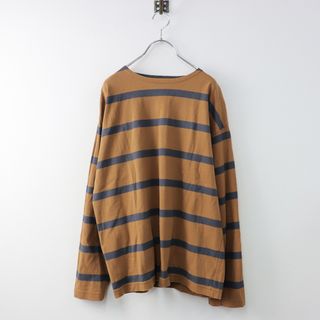 マーガレットハウエル(MARGARET HOWELL)のメンズ エムエイチエル MHL マーガレットハウエル MARGARET HOWELL WIDE STRIPE DRY JERSEY カットソー L/ブラウン【2400013850247】(Tシャツ/カットソー(七分/長袖))