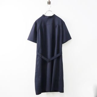 2019 トリココムデギャルソン tricot COMME des GARCONS ウールポリ バックオープンスタンドカラーワンピース S/ネイビー【2400013846714】(その他)